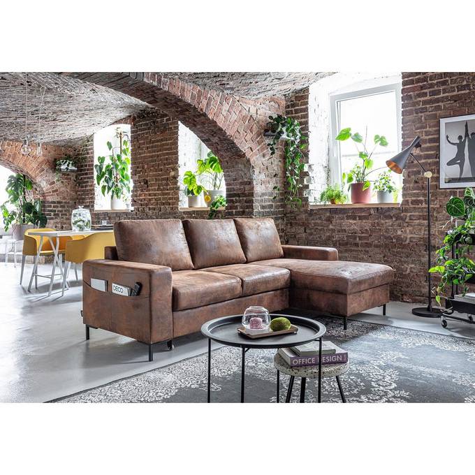 Canapé d’angle droit convertible 4 places LILLY