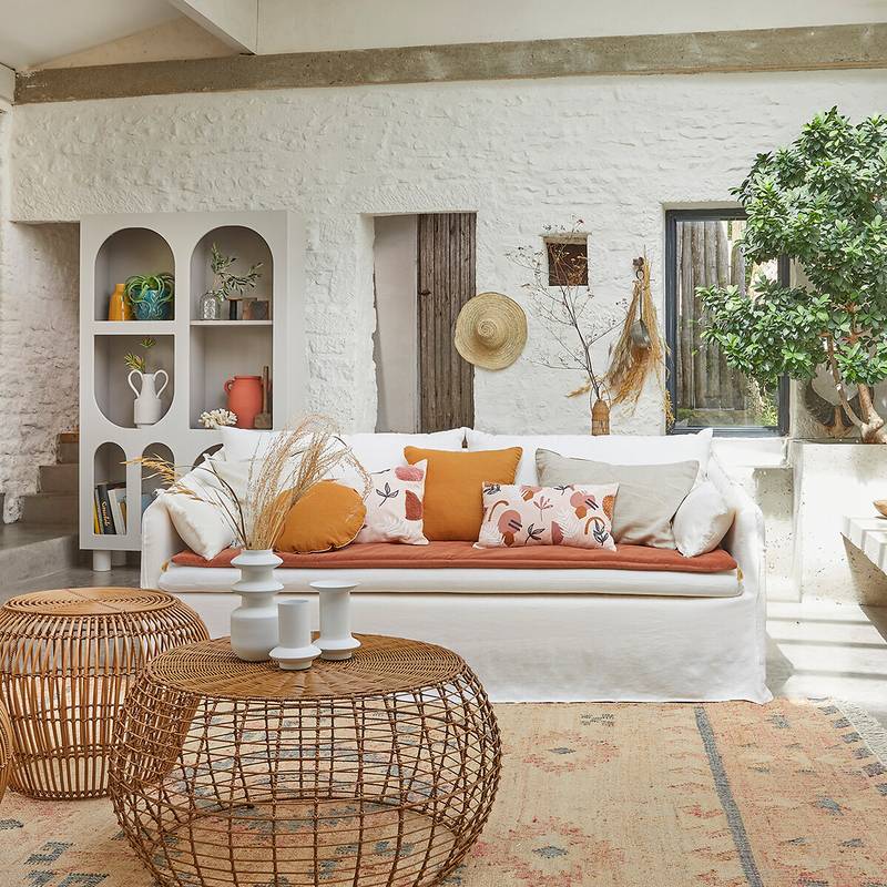 Canapé lin épais, 4 places, Sorgue